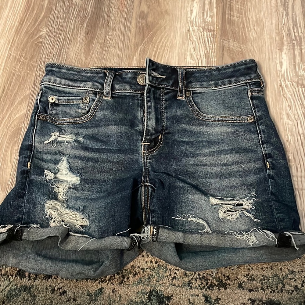 Size 4 midi next level stretch American eagle Jean shorts
